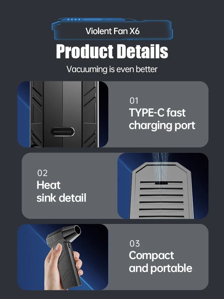 X6 Turbo Jet Fan – 450,000RPM Brushless Air Blower - Onlytenbucks.com